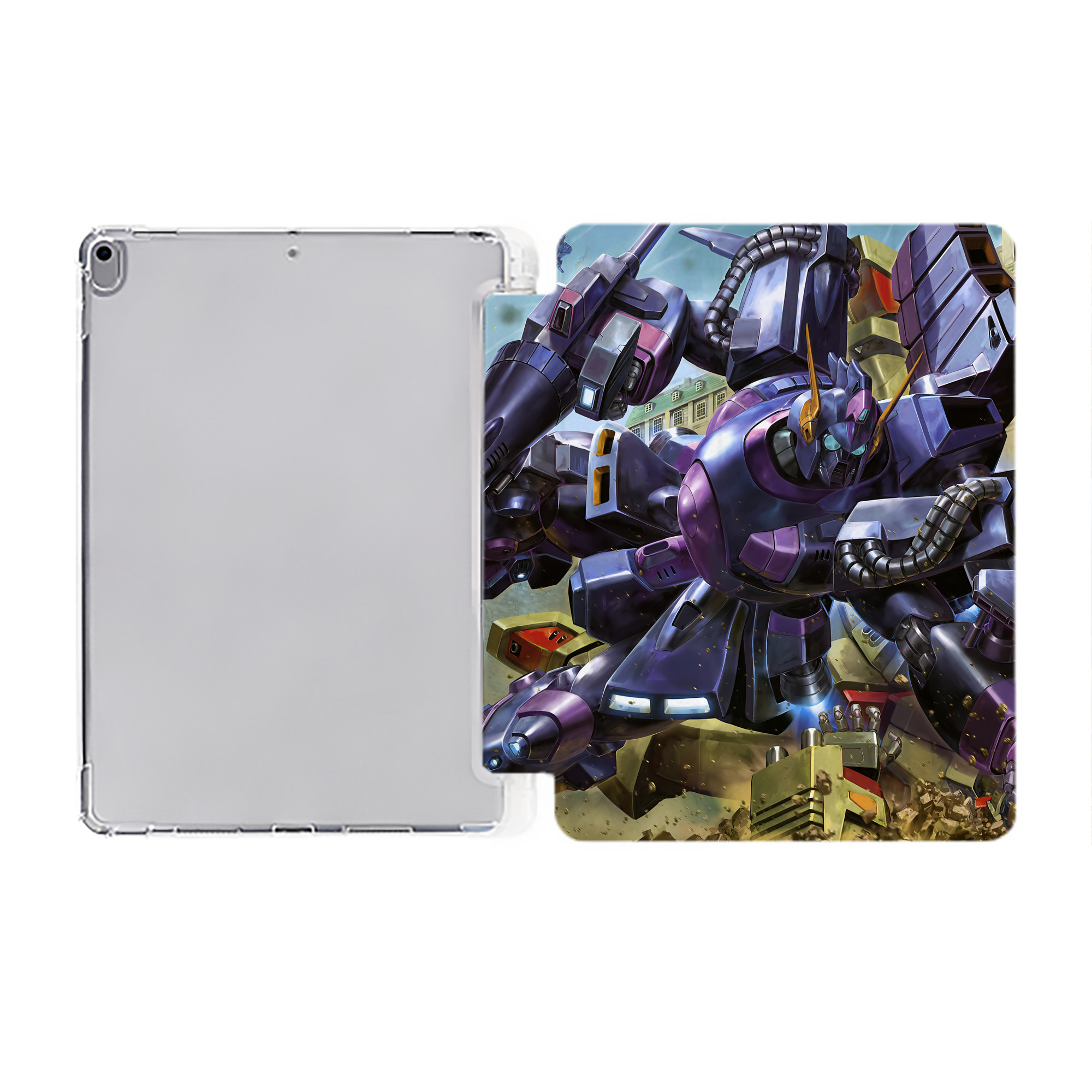 （画像用） 機動戦士ガンダム Mobile Suit Gundam IPad ケース ペン収納付き 三つ折りスタンド PUレザー×シリコン 対応機種9.5/10.5/10.9インチ